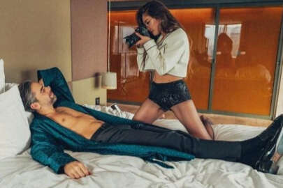 Neslihan Atagül eşi Kadir Doğulu ile yatakta poz verdi