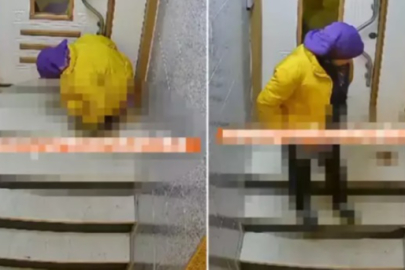 İstanbul'da iğrenç olay: Bir kadın, apartman kapısı önüne tuvaletini yaptı